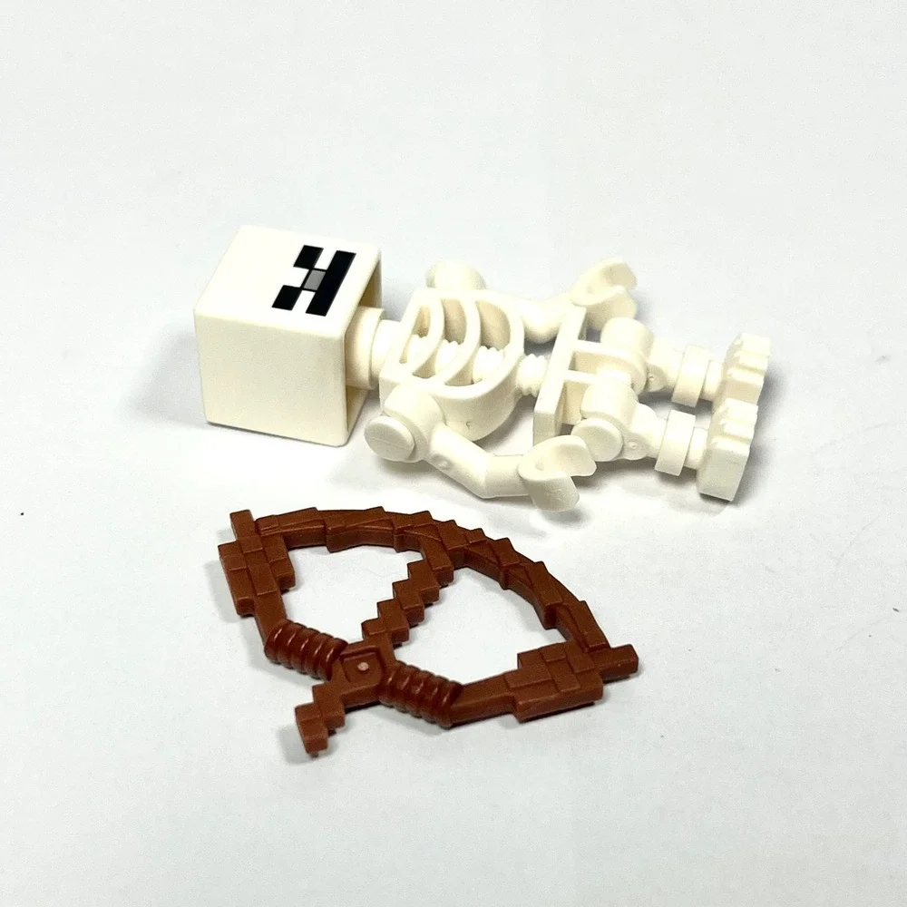 LEGO Minecraft Skeleton Minifigure with Brown Bow Weapon Accessory min011 - Picture 7 of 7